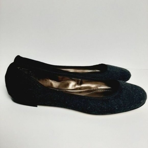 LANDS' END  Ballet Flats Felted Slip-On Shoes Dark Grey Sz 8 - Picture 3 of 11